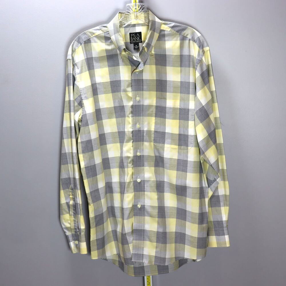 Jos. A. Bank Traveler’s Collection Plaid‎ Button-Down Shirt Size M